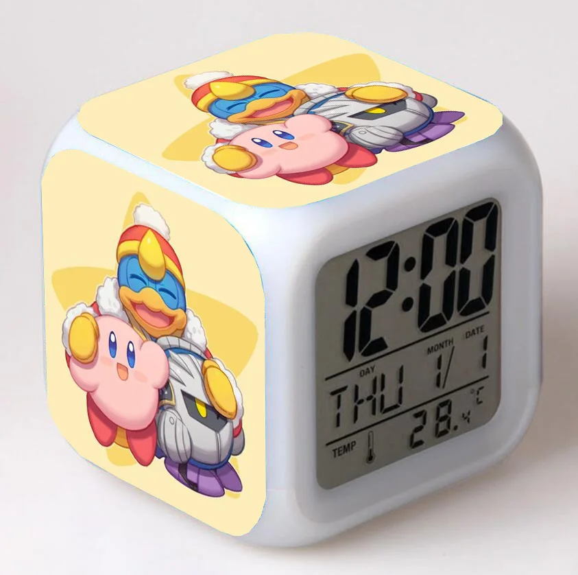 night light lamp Kirby Game LED Anime Light Colorful Digital Alarm Clock Student Children's Bedroom Desktop Lighting Decoration Birthday Gifts night light lamp