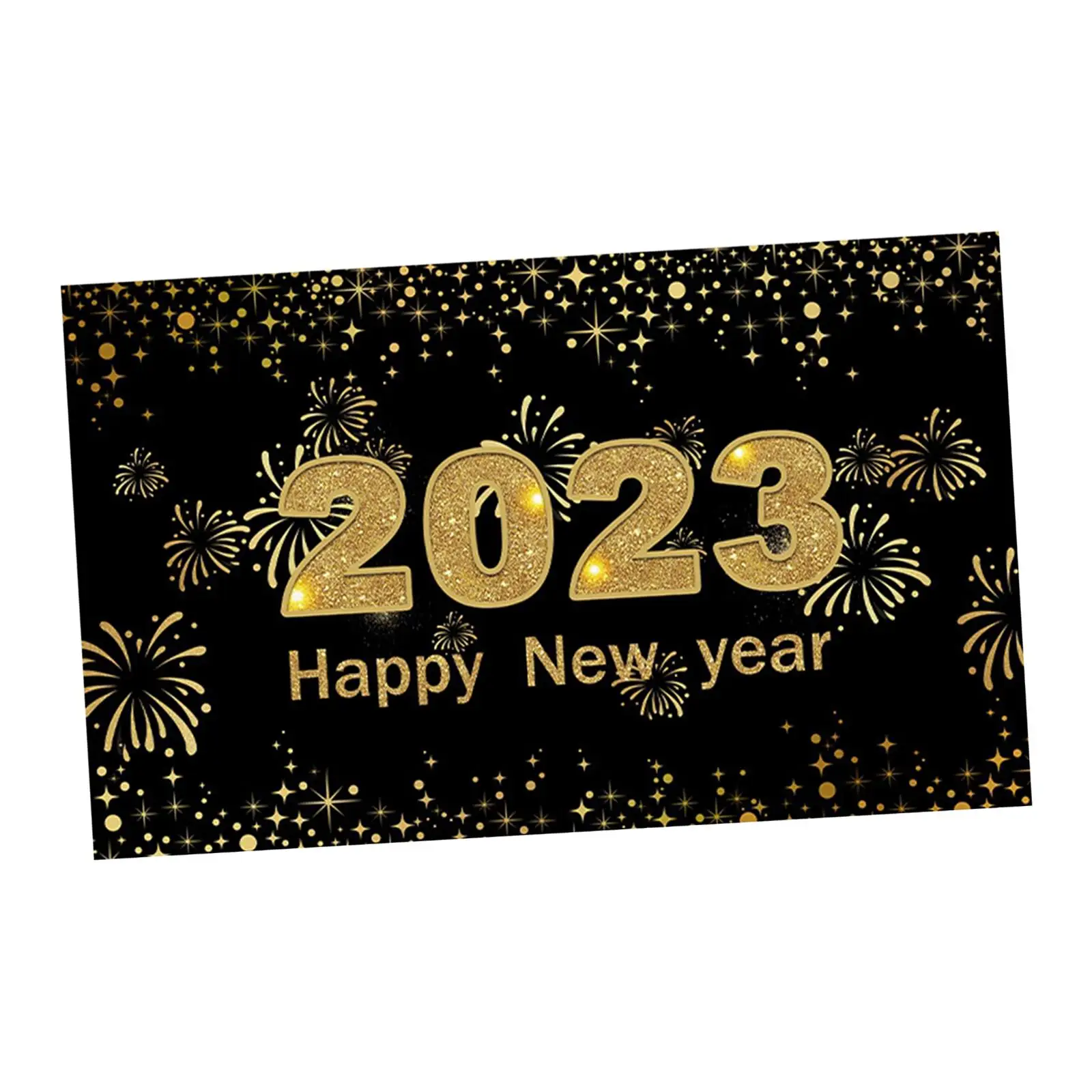 Fabric Happy New Year Banner 2023 Backdrop Office Ornaments Wall Sign Poster