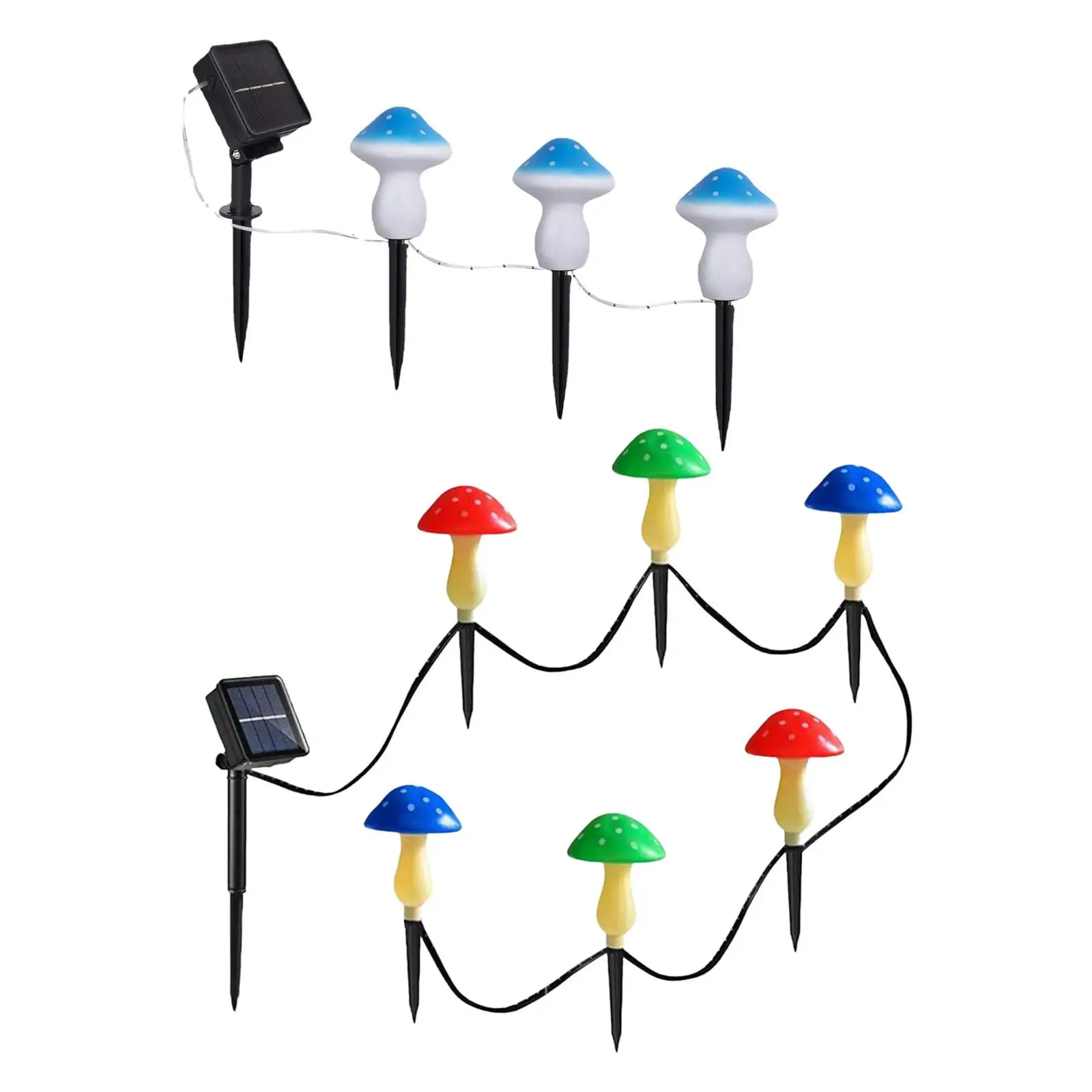 Outdoor Solar Garden Lights Automatical Solar Mushroom Decor for Fence Backyard Lawn