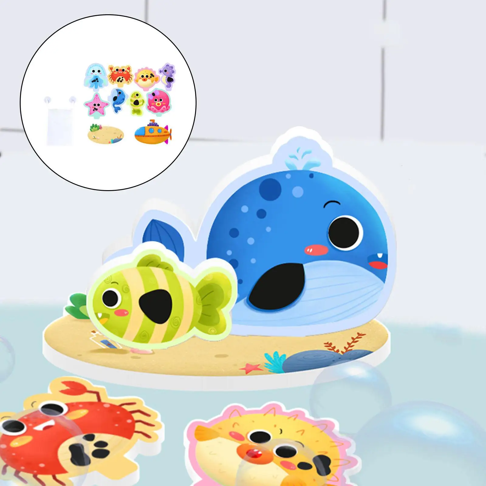 10Pcs Sea Animal Bath Toys Preschool Game for Girls Boys Kids