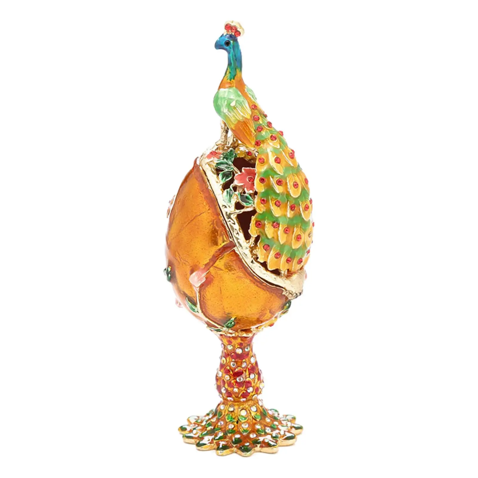 European Style Peacock Figurine Sculpture Beautiful Enameled  Style Statue for Living Room Cabinet TV Stand Ornament