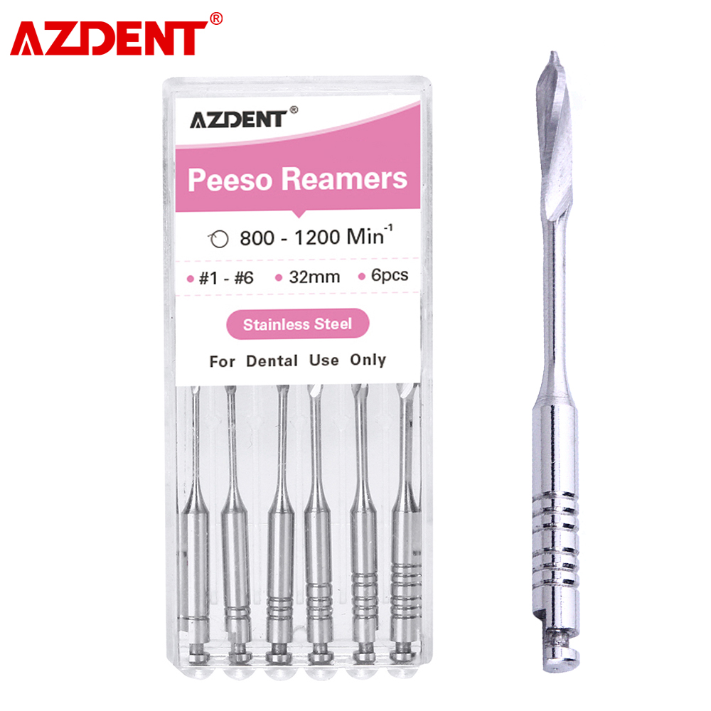 Best of 6Pcs / Box AZDENT Dental Endodontic Peeso Reamers Endo Files Gates Glidden Drill 32mm #1-6 #2 Stainless Steel Reviews & Tips