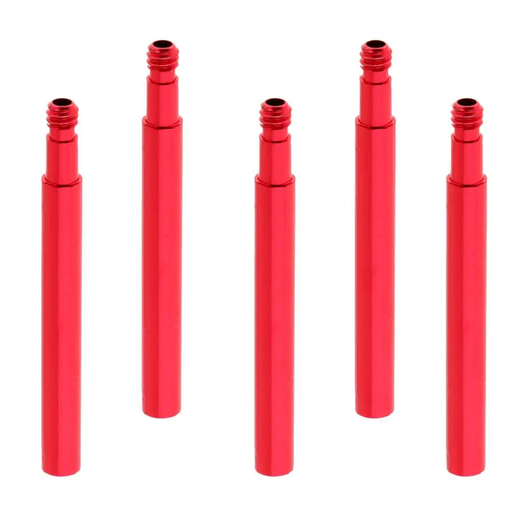 2X 5 Pieces Presta Valve Extender for Fixed Gear Bike/Road Bike Red 50mm