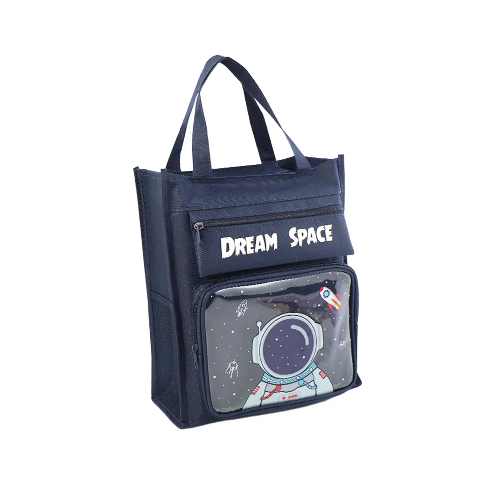 Kids Tote Bag Cute with Pocket Shopping Bag Large Capacity Handbag Oxford Cloth Book Bag for Book Casual Outdoor