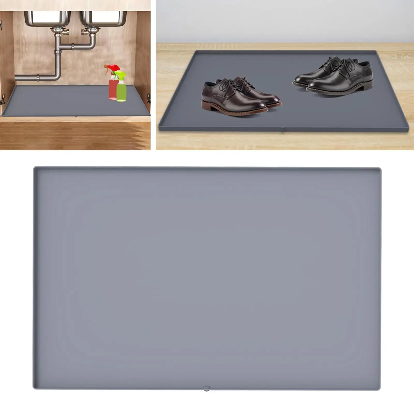 Mat Heat Resistant Oilproof Waterproof Silicone Mat Leakproof Durable Sink Cabinet Protector Mats for Kitchen Bathroom
