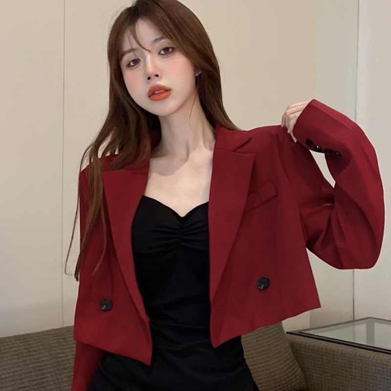 sólido elegante outwear chique estilo coreano temperamento