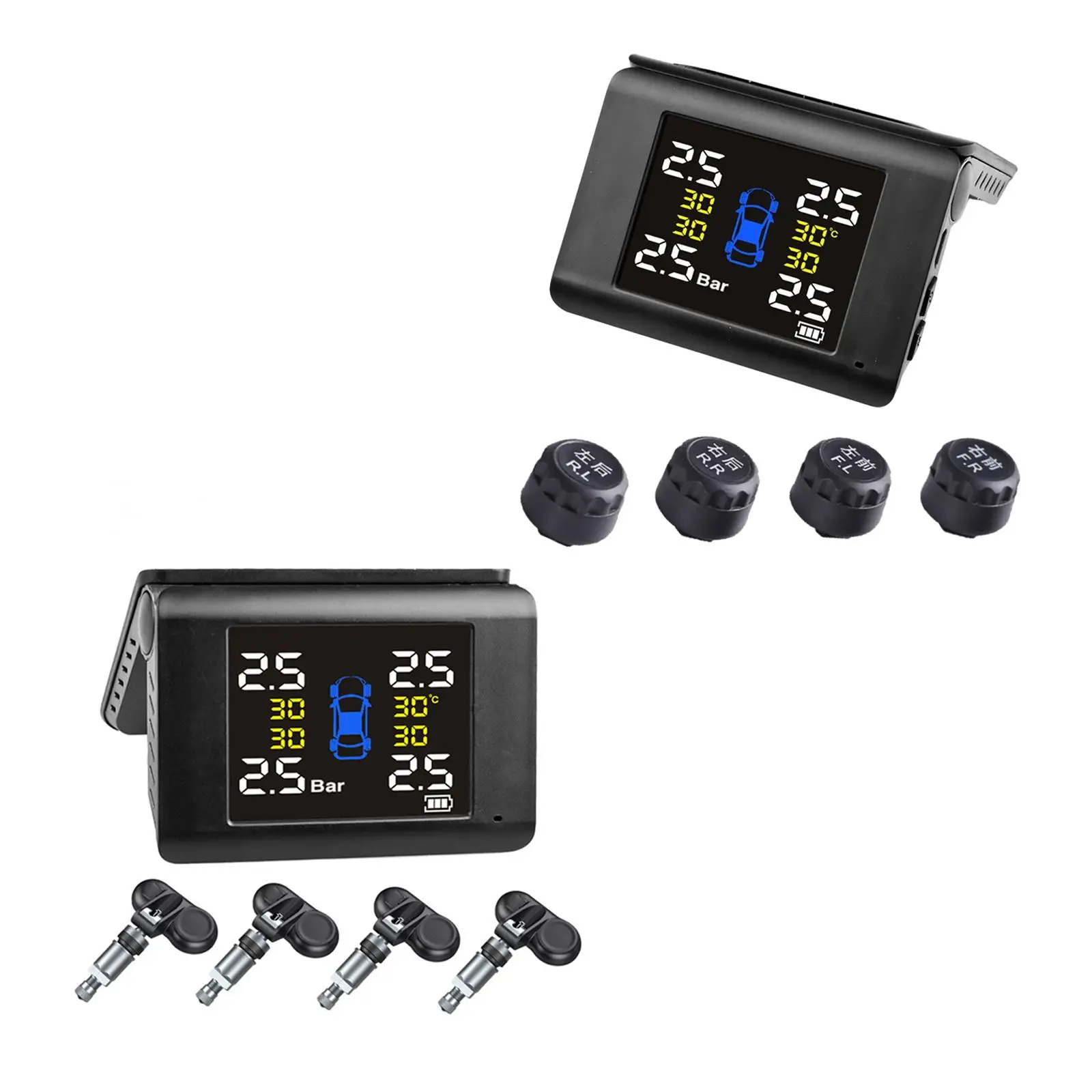 Car Tire Pressure Monitoring System Solar Power TPMS Monitor for RV Trailer