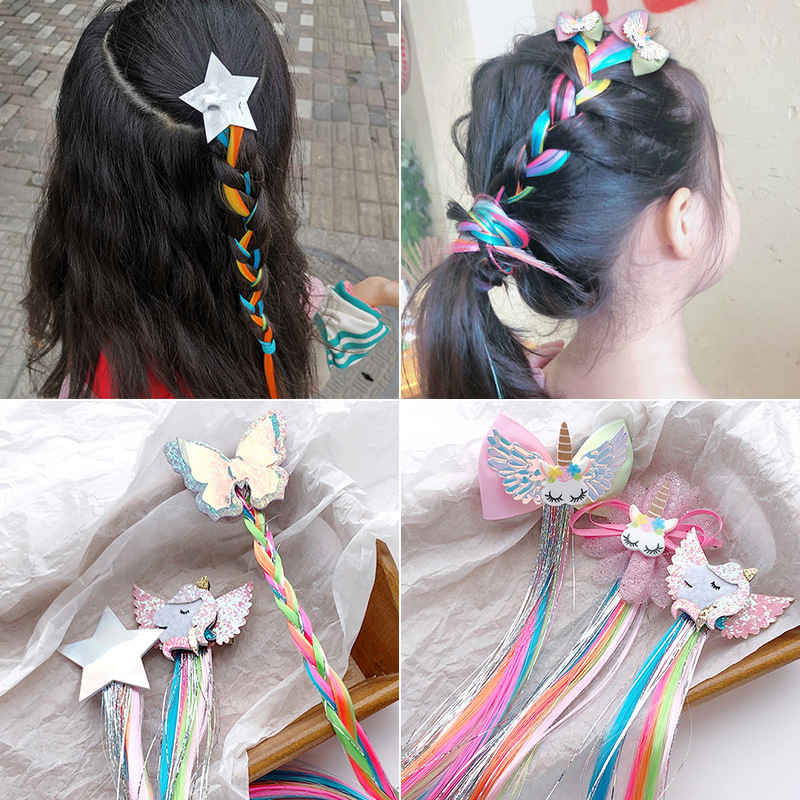 Best of 1Pc Rainbow Color Cartoon Unicorn Wig Hairpins Animals Hair Clips Girls Cute Rabbit Cat Headbands For Kids Hair Styling Braids Reviews & Tips