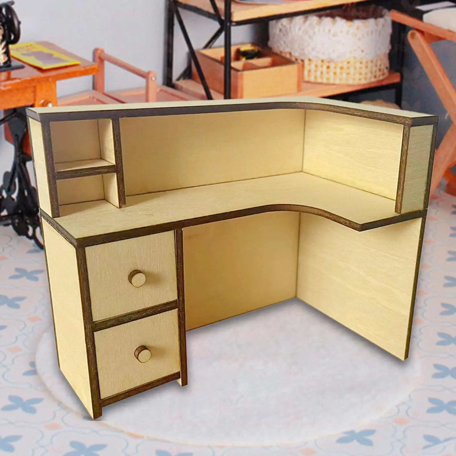 1:12 Dollhouse Mini Bookcase Wooden Dollhouse Bookcase for Boys Girls Kids