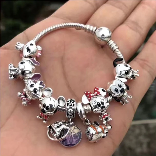 Mouttop DIY Charm Bracelets Kit for Girls, Jewelry Making Kit with Mickey Mouse Bracelet Beads Fit Pandora Charm Bracelet , Jewelry Charms,Bracelets for