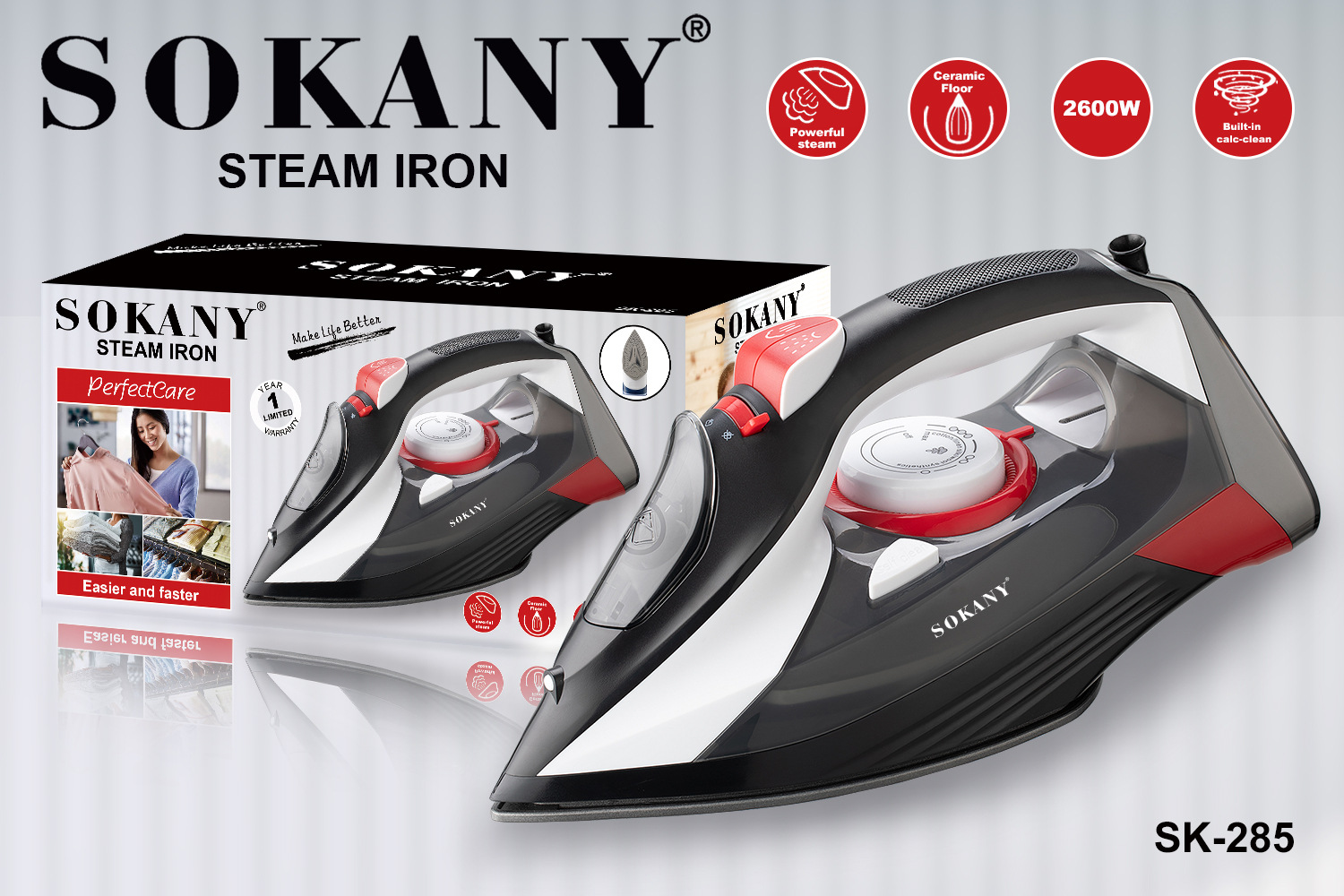 Title 1, SOKANY285 electric iron multi-function steam sp...