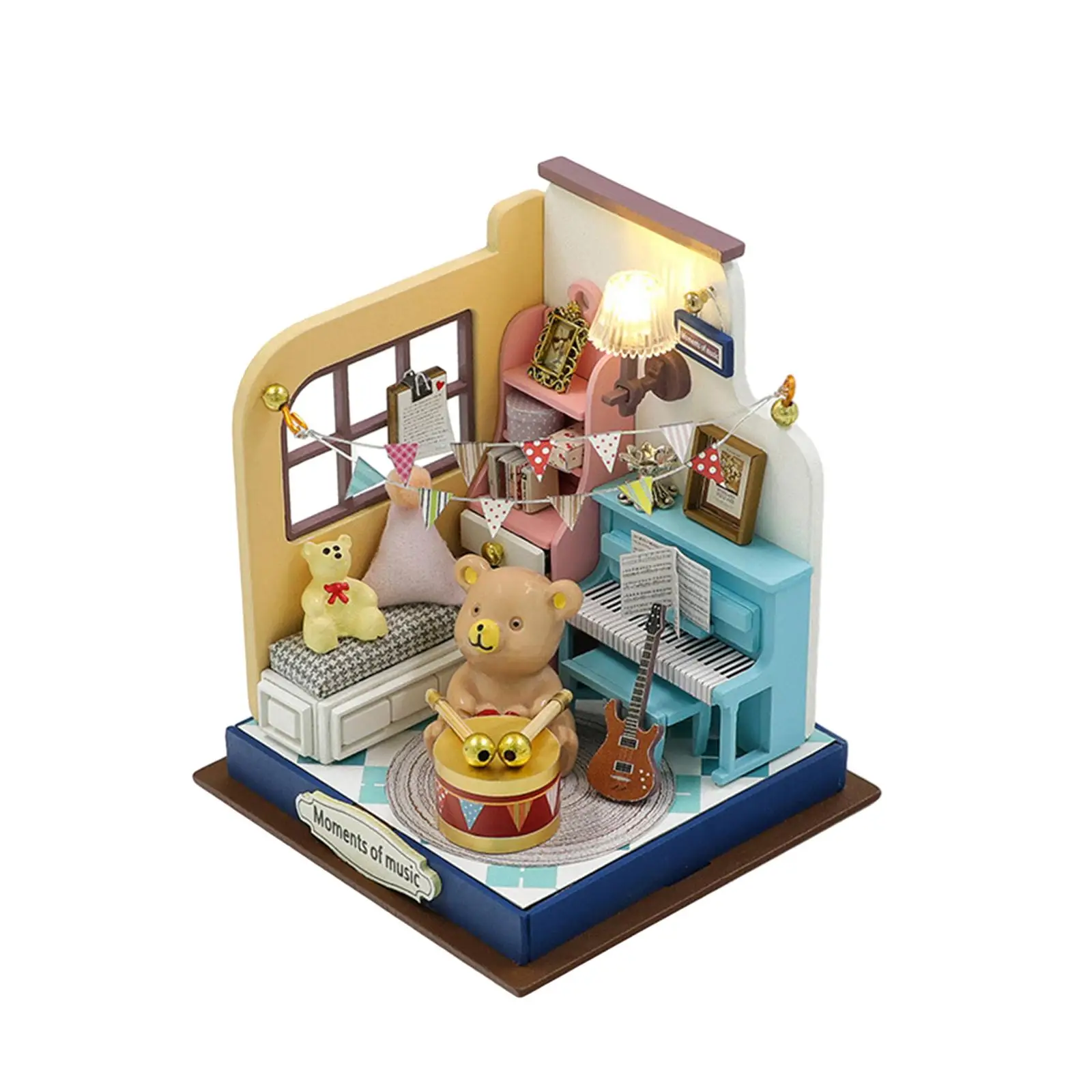 Handcraft Miniature Dollhouse Kits with LED Light Easy to Assemble Decorations Educational Toy 3D Puzzles Wooden Room Box Crafts