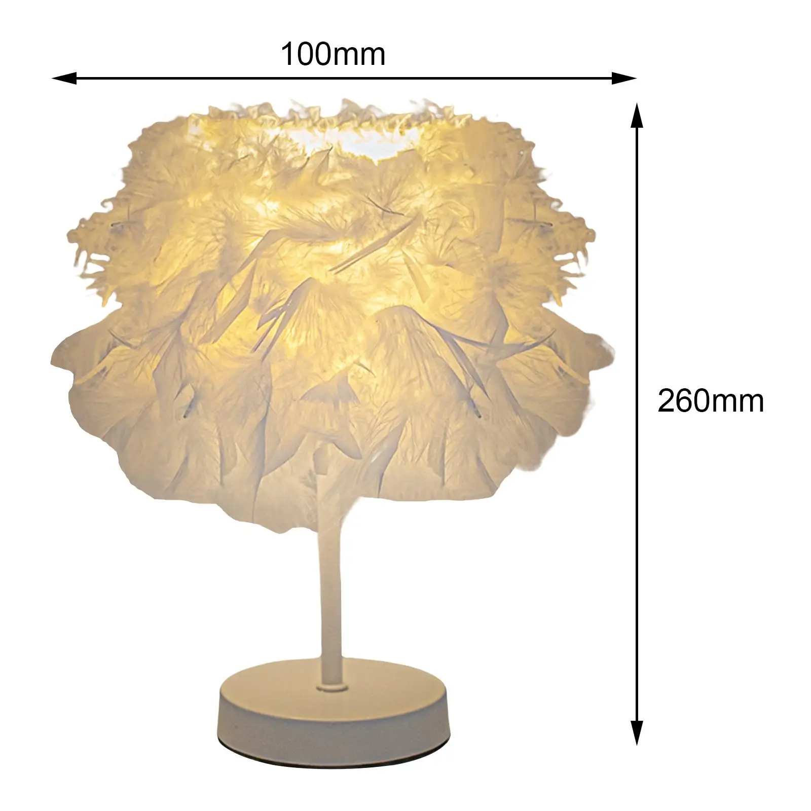 Desk Night Lights Feathers Shade Table Lamp for Wedding Bedside living room decoration