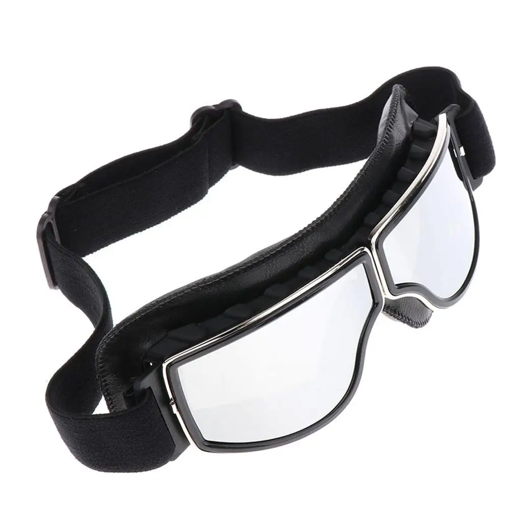 Motorcycle Retro Goggles Glasses For      Cruiser Riding Black