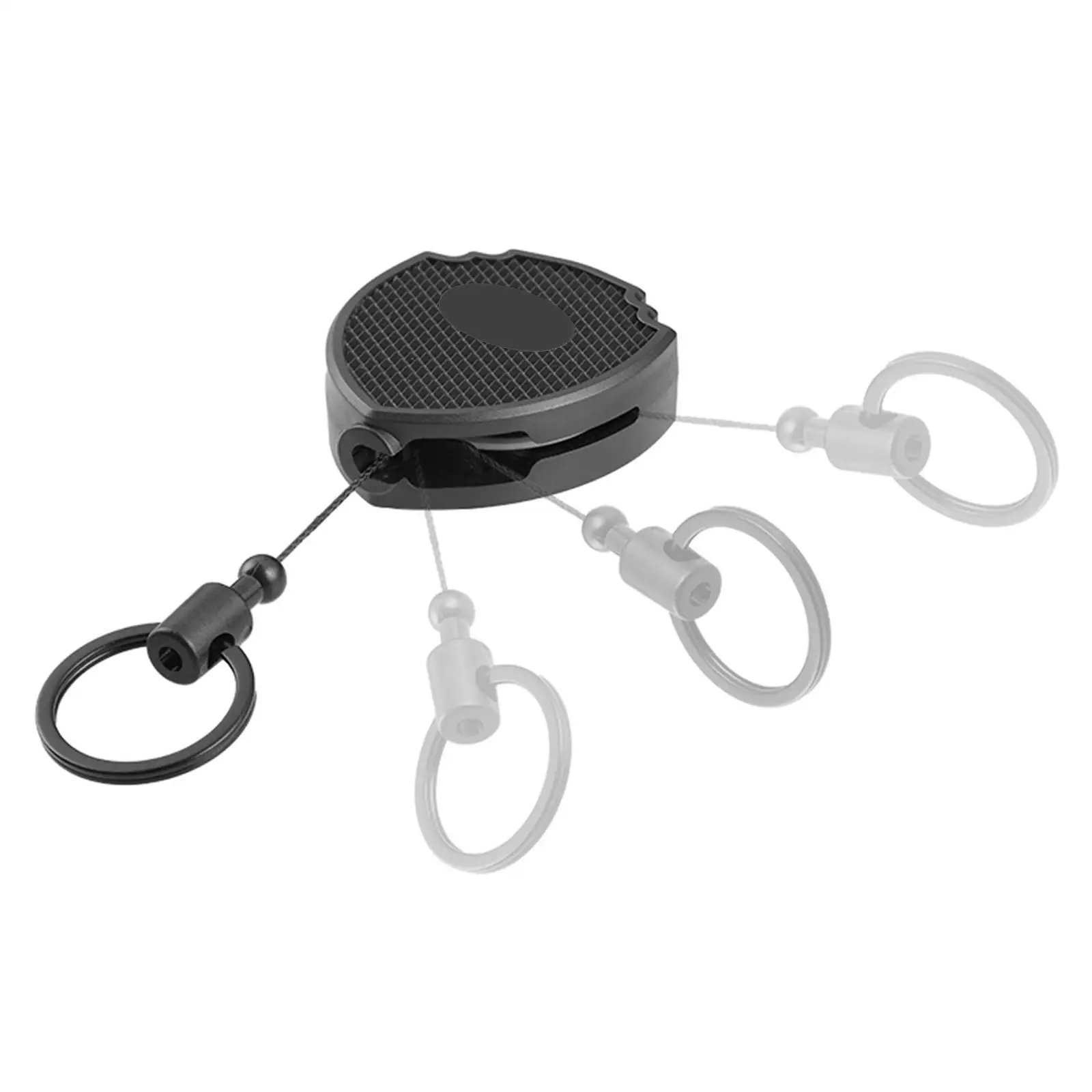 Black Retractable Keychain Telescopic Wire Rope with Keychain 100cm Strong Tensile Force Clasps Swivel Extendable Key Holder