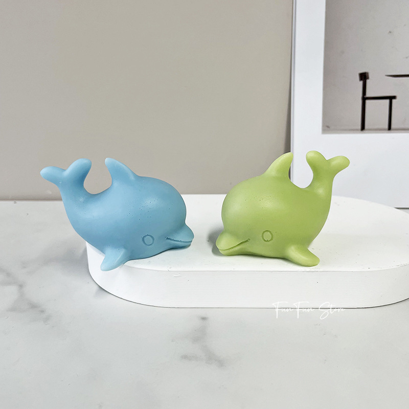Description Picture 5 of item3D Cute Little Dolphin Scented Candle Silicone Mold Cute Cartoon Animal Dolphin Mousse Cake Ice Cream Plaster Drop Glue Mold