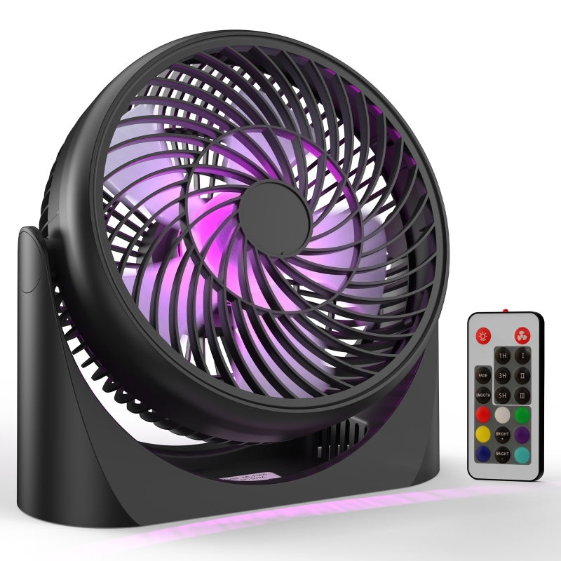 portable electric fan with light