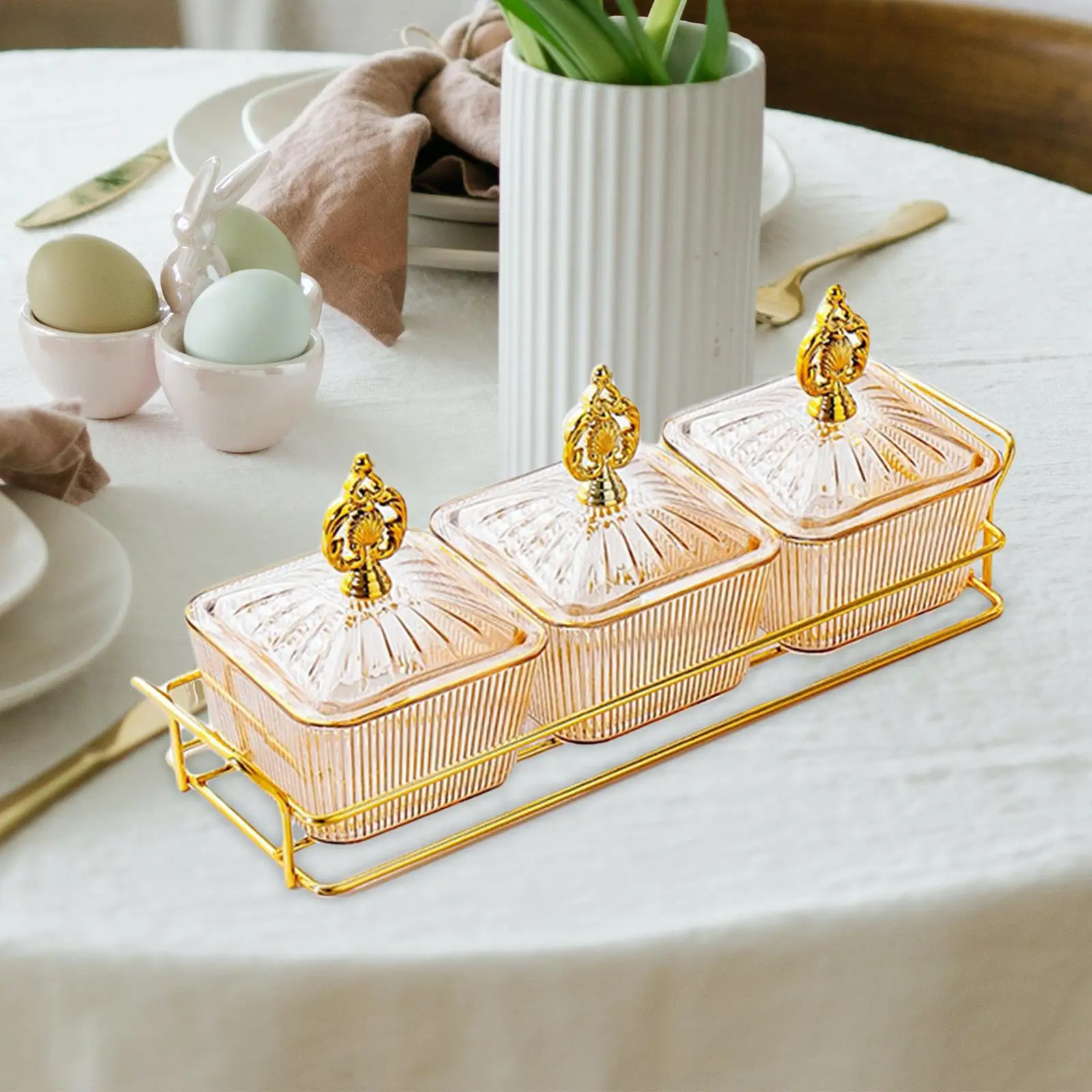 Dessert Dividing Plate Condiment Tray  Jar Storage Container Snack Serving Bowls for Appetizer Kitchen Nuts Wedding