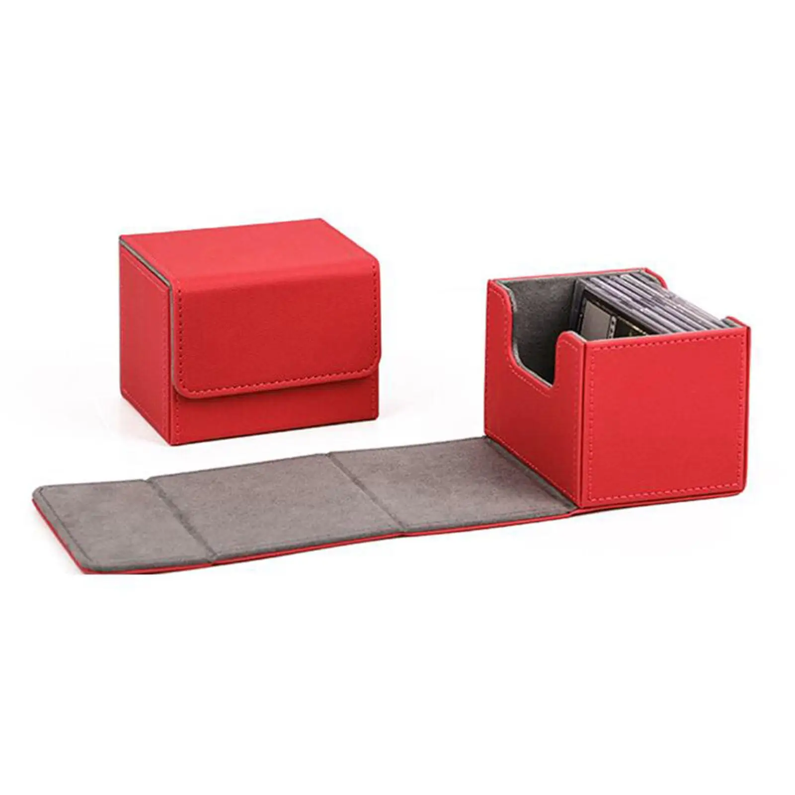 Card Deck Box Storage Holder Organizer W/ Magnet Closure Display TCG Gray