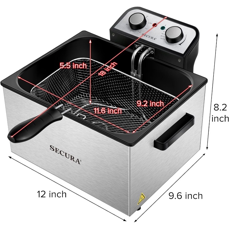 Title 4, Electric Deep Fryer 1800W-Watt Large 4.0L/4.2Qt...