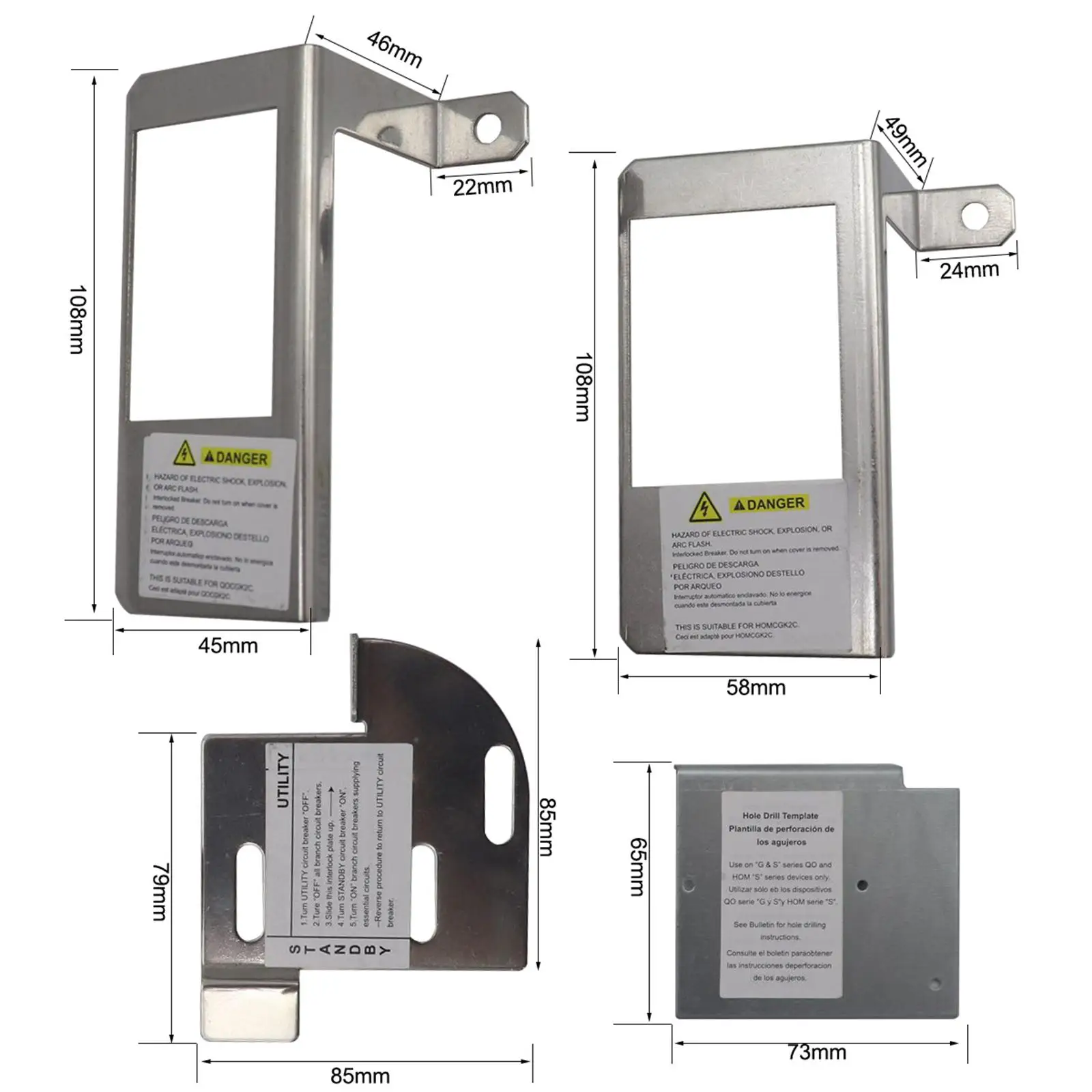 Generator Interlock Kits 150A-225A Main Breaker Panel Main Breaker Interlock Kits for Homcgk2C Homeline Easy Installation