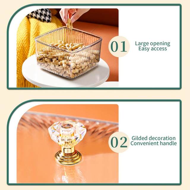 Piatto Snack con coperchio piatto da portata trasparente di grande capacità  contenitore multiuso biscotti in plastica noci piatto di frutta secca cibo  S - AliExpress