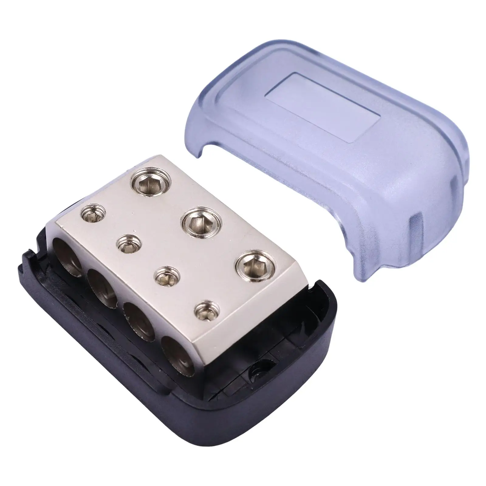 Car Audio Holder Power Distribution Block 3x 0GA Input to 4x4GA Output Vehicle Audio Modification Fuses Box Block Spare Parts