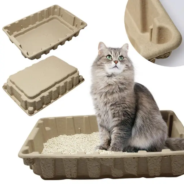 Cat Litter Box Semi Enclosed Sifting Litter Box High Sides Detachable  Shallow Pets Toilet Travel Litter