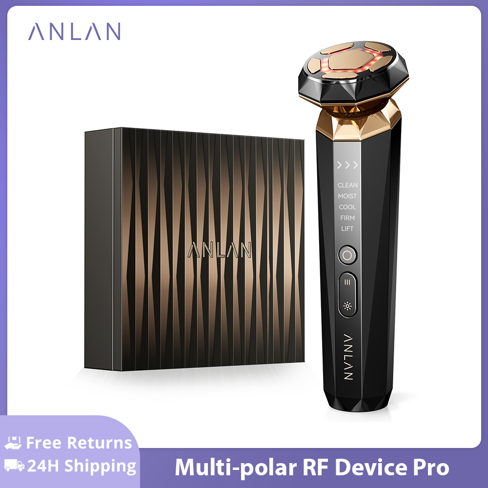 Best of ANLAN Multi-polar RF Beauty Device Pro 18K Gold Skincare 2MHz Facial RF Hot Cold Compress EMS Face Lifting Anti Aging Massager Reviews & Tips