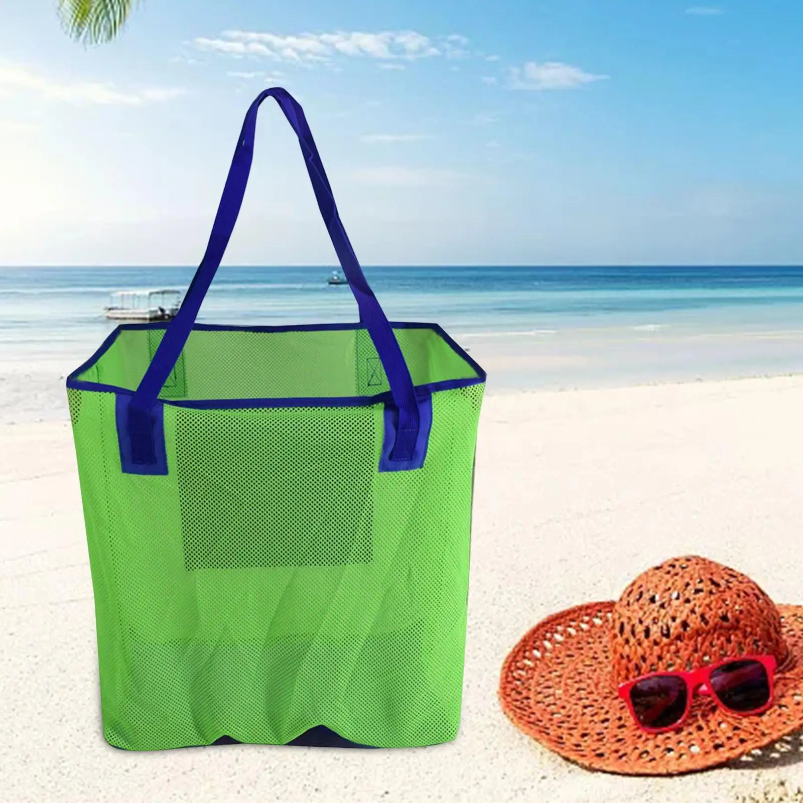 Portable Beach Bag Tote Towels Storage Bag Kids Toy Handbag for Sports Shopping Swimming Pool Travel Beach Bag