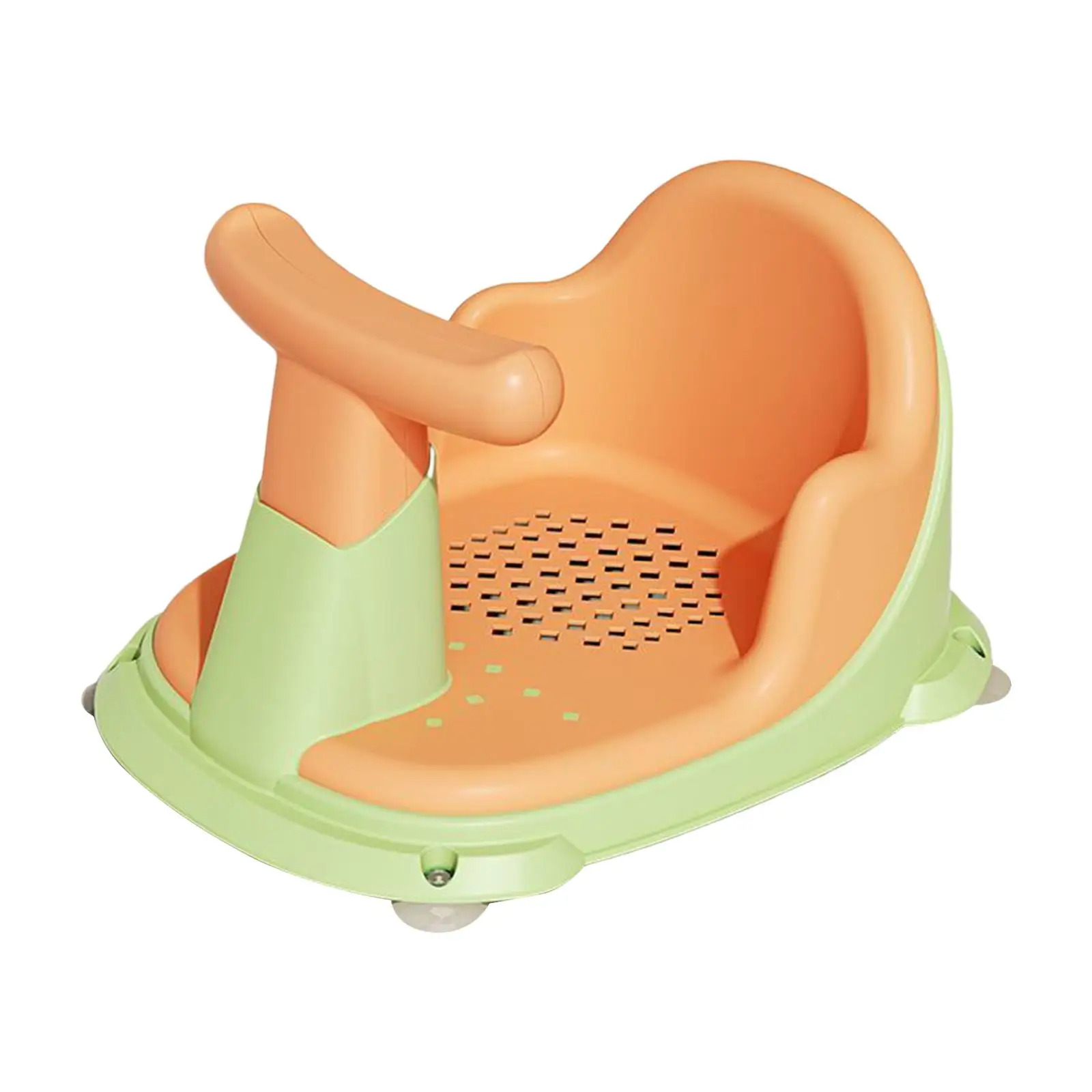 Bathtub Seat Non Slip with Drain Hole Suction Tub Sitting up Bath Chair Rotatable Handle Bath Seat Support Infants Bath Seat