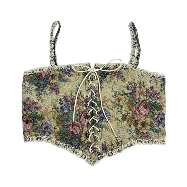 Floral tapestry corset – cottagecorethings