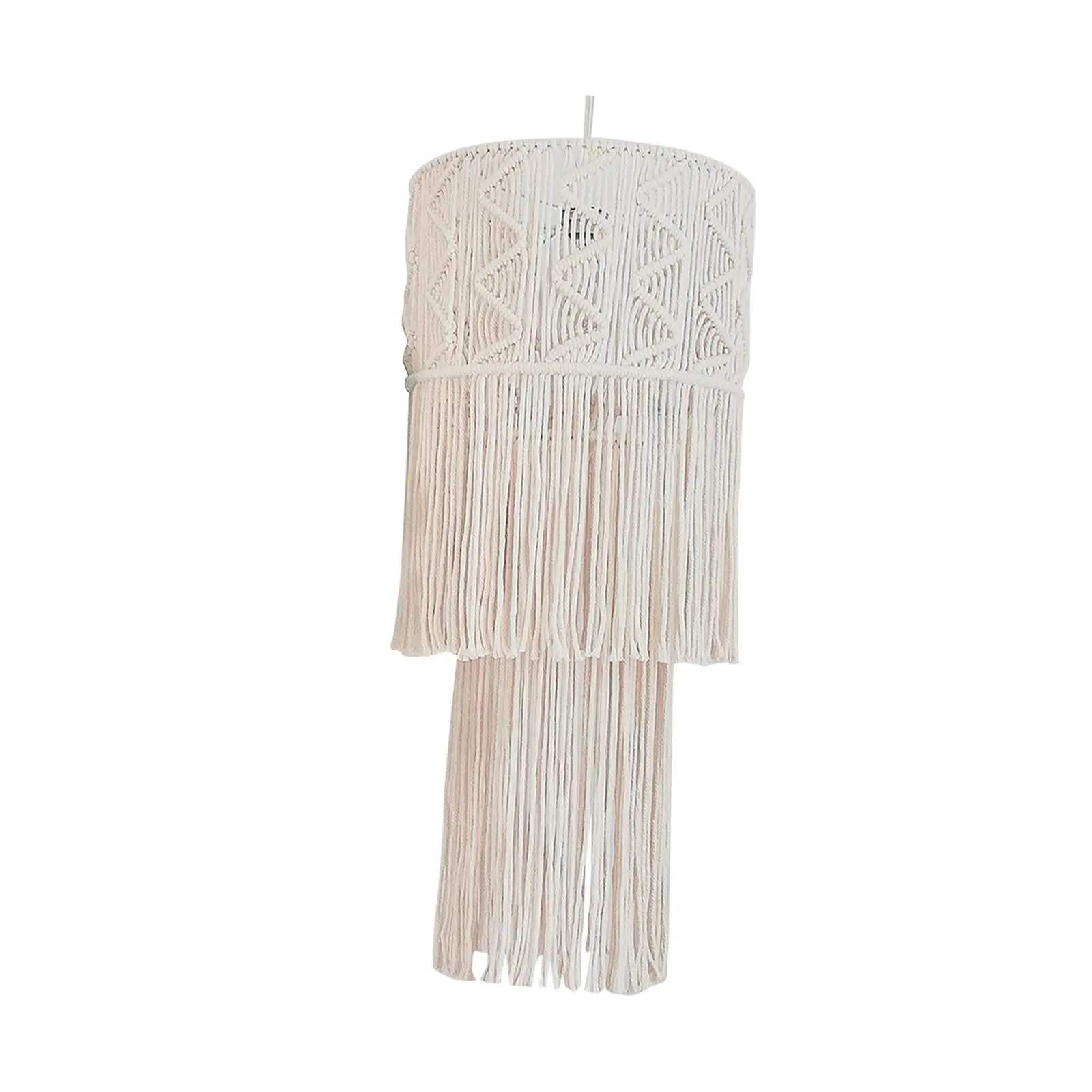 Macrame Lamp Shade Light Cover Boho Hanging Lamp Decoration Light Shade Only Tassel Lampshade for Party Home Wedding Decor
