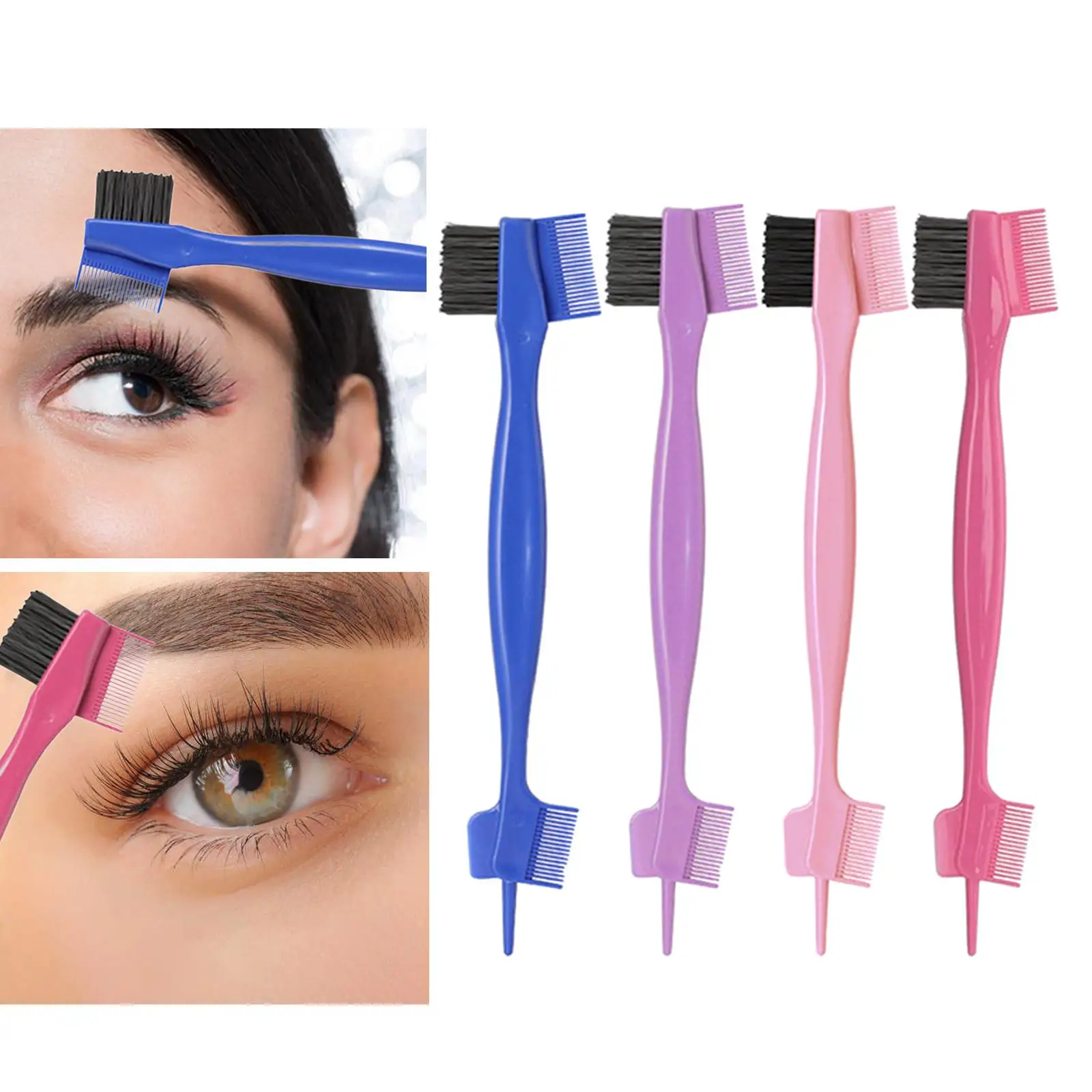 Eyebrow Brush Comb Multifunctional Double-Sided Plastic Sharper for Makeup women