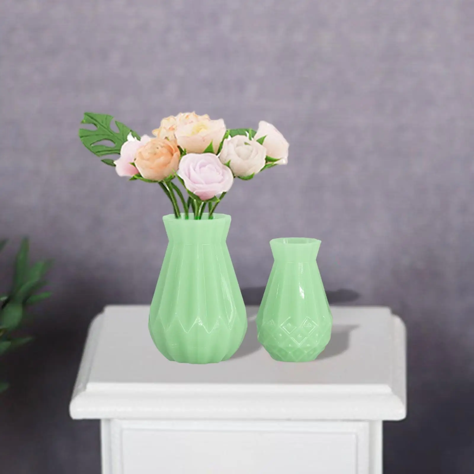 1:12 Dollhouse Miniature Vase Flower Arrangement Plant Pot for Office Decor
