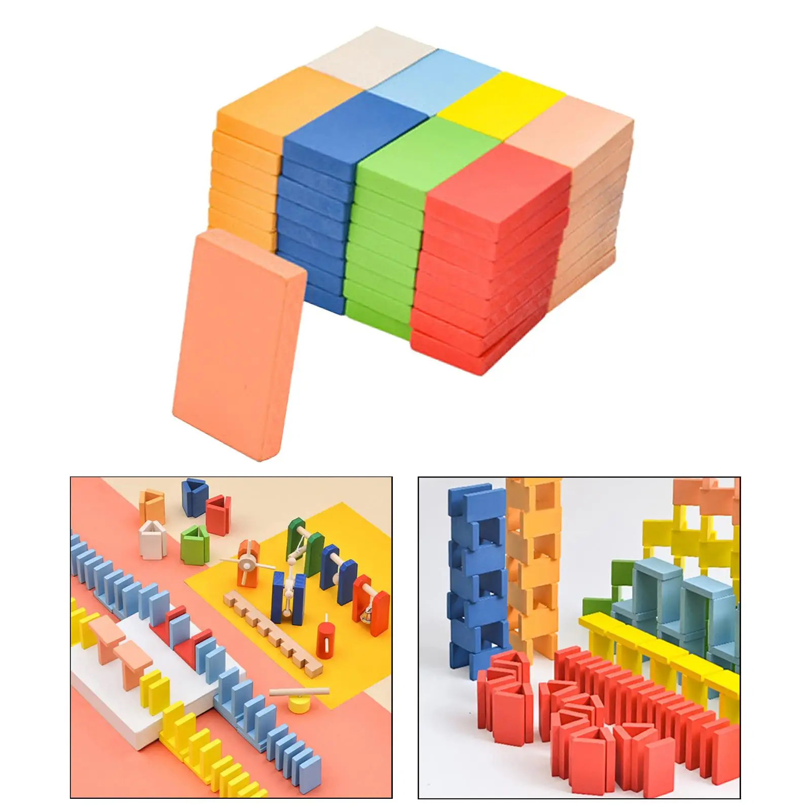 80 Pieces Colorful Wooden Building Blocks Educational Toys  Toy Game