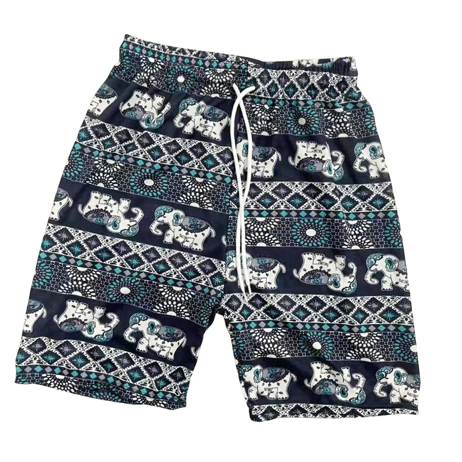 Beach Shorts for Men Women Summer Polyester Lightweight Baggy Briefs Fashion Elephant Printed Short Pants for Party Ladies