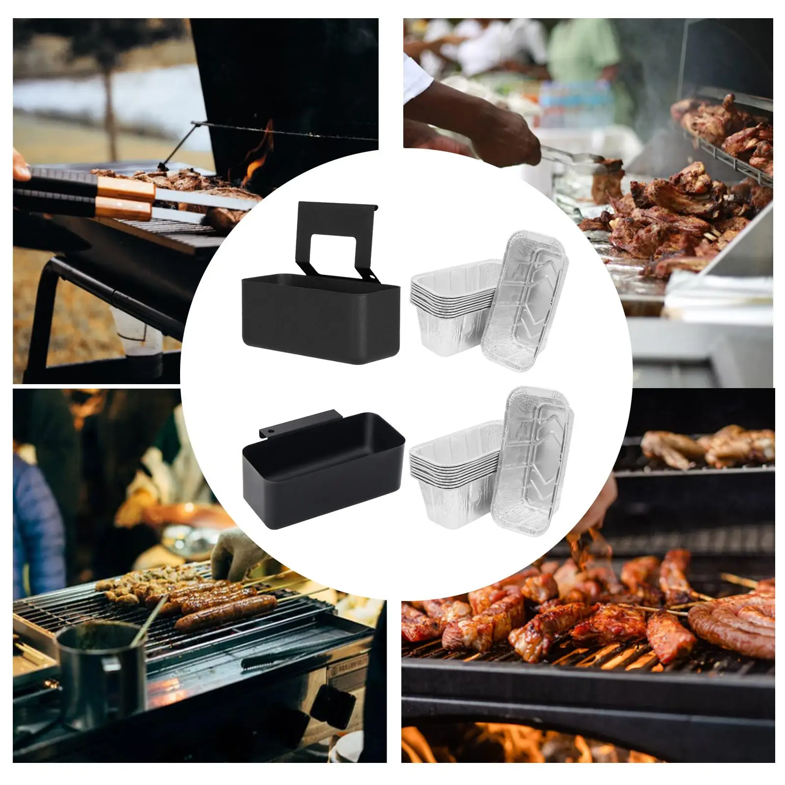  Cup pans grill Collection  with Tin fs Liners  Cup pans Sve Griddle Pan BBQ Part Barbecue Accessories