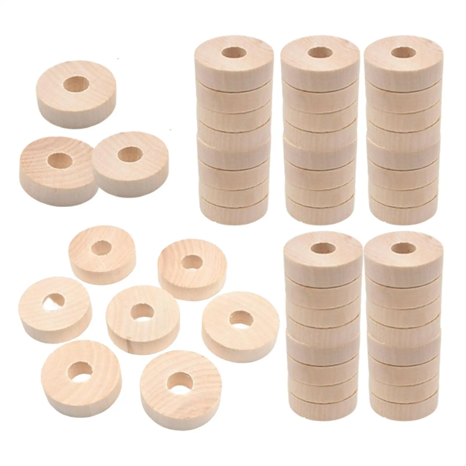 50x Wooden Wheels for Toy Cars Project Home Decor Painting Writing Kids Gift