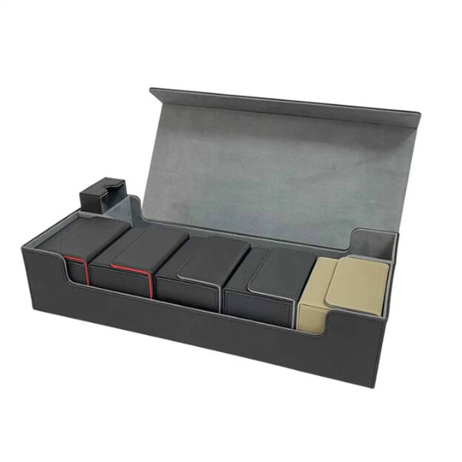 Premium Card Deck Box PU Leather Trading Card Games Large Size For 550+ Sleeved Cards Card Holder For Card Collections