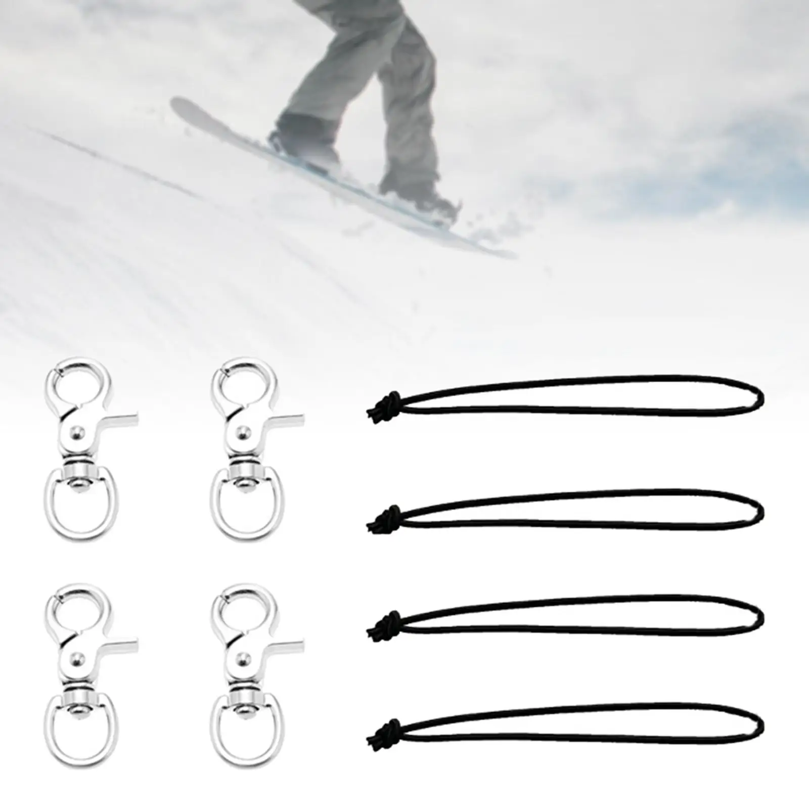 4 Pieces Practical Snowboard Leash Cord Accessories Connecting Rope for Tents Beginners