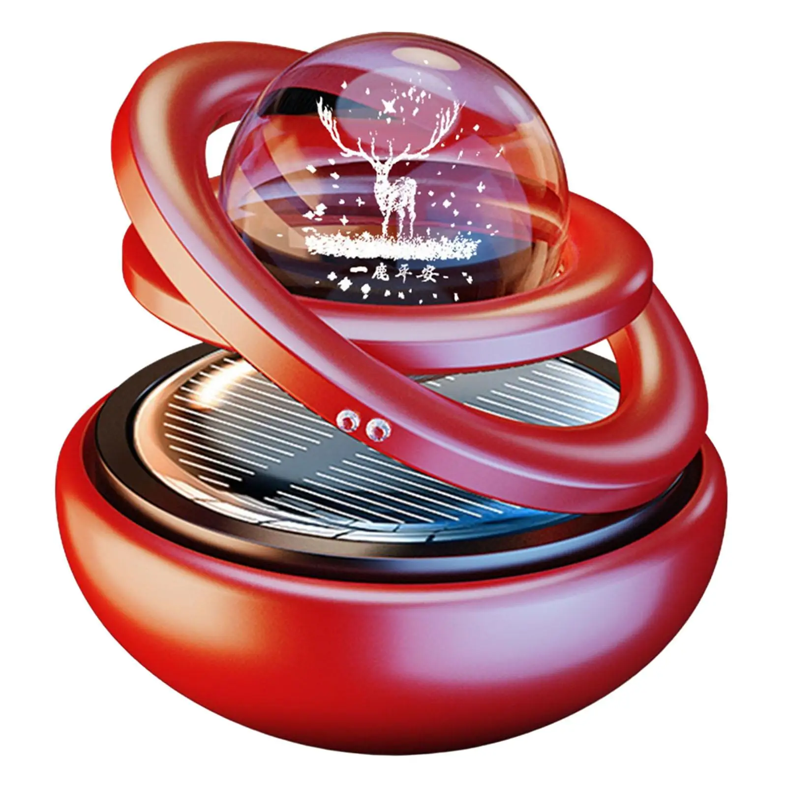 Solar Powered Car Air Freshener Rotating Car Perfume Diffuser with Ball for Desktop Home Vehicle Decor Ornament