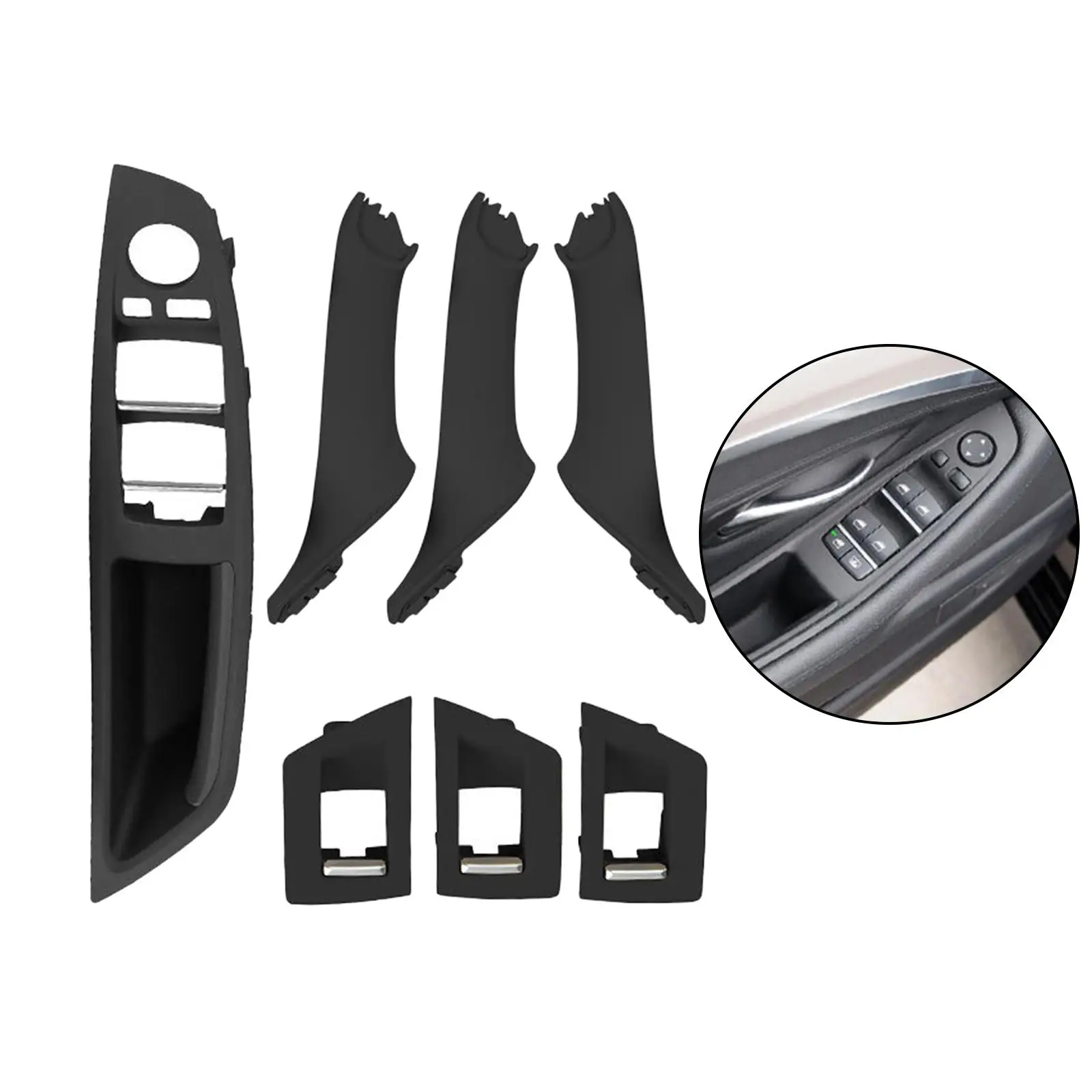 7 Pieces Vehicle Car Interior Door Handle Plate Cover for BMW 5 Series F10 F18, Professional