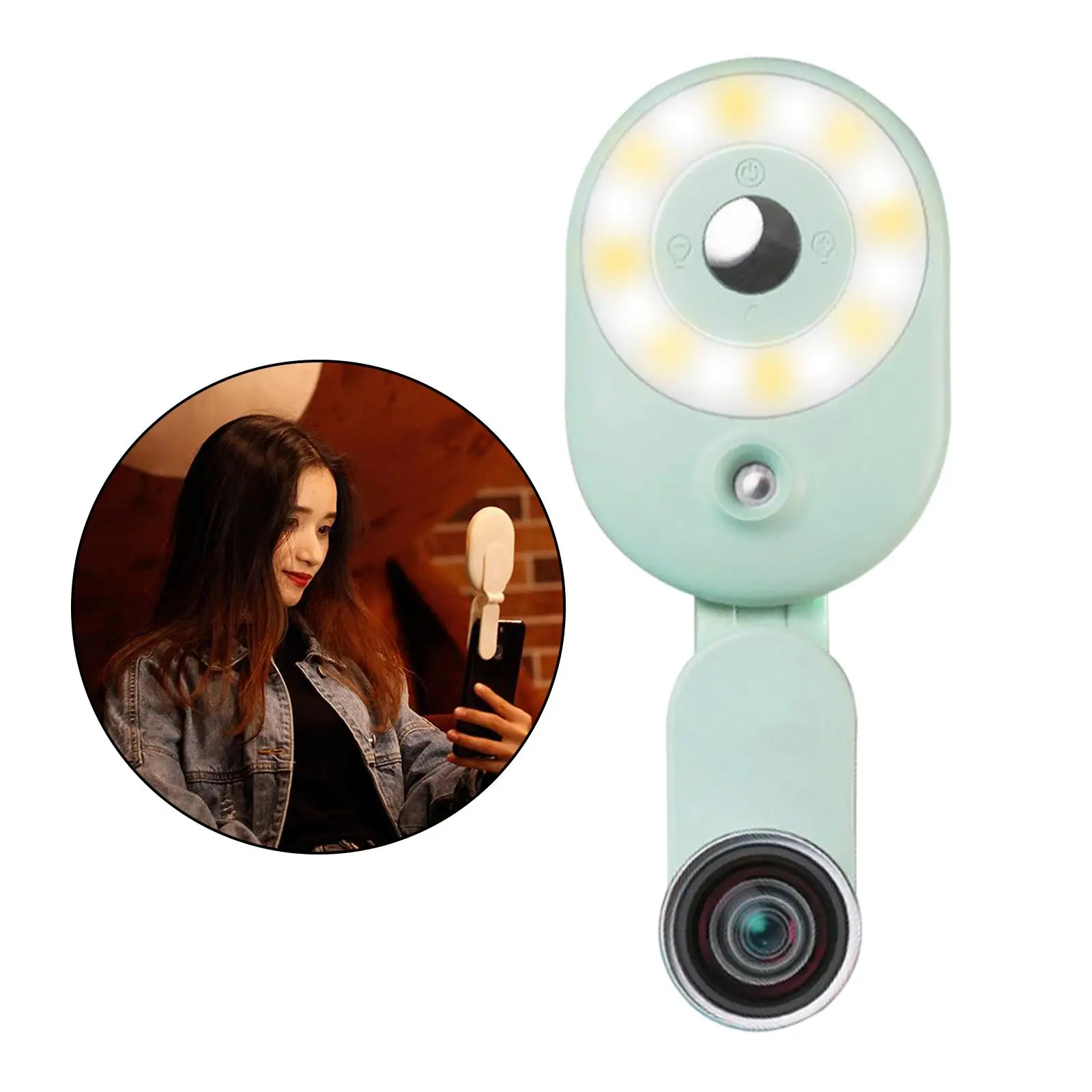 Selfie with Phone Camera Lens, LED   Wide Angle Lens, Rechargeable  Selfie 