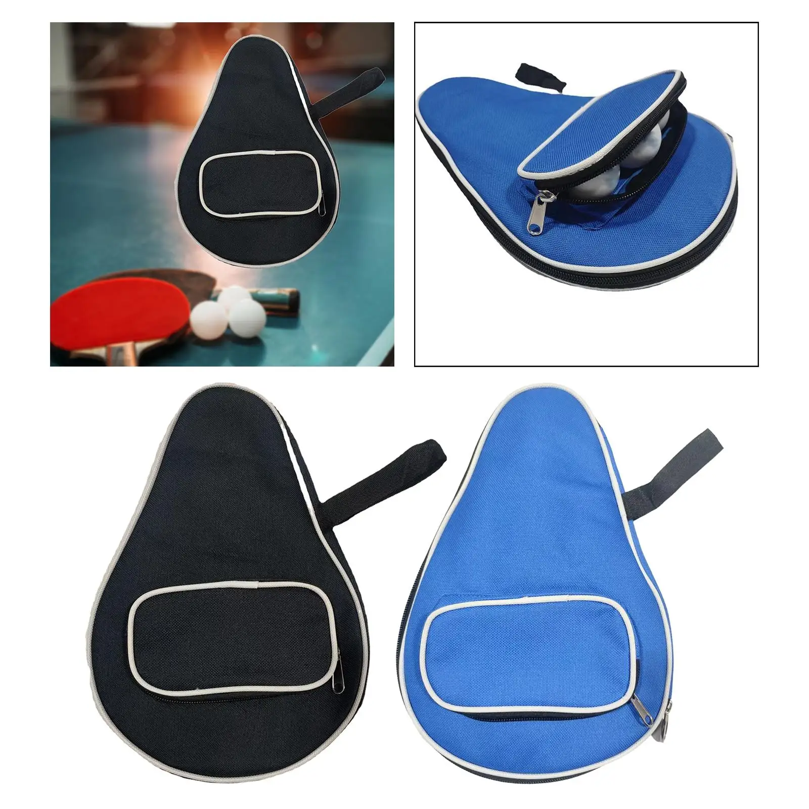 Table Tennis Racket Cover Waterproof Dustproof Portable Sturdy Reusable Racket Pocket for Outdoor Travel Competition Training