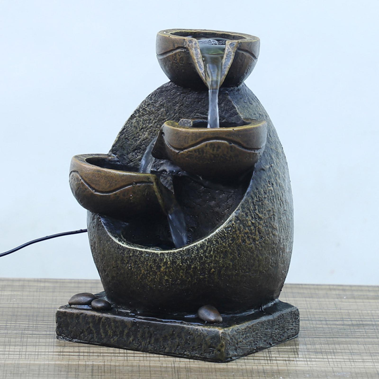 Indoor Water Fountain Flowing Water Feng Shui Water Sound Handmade Waterfall Fountains for Bedroom Home Table Decoration