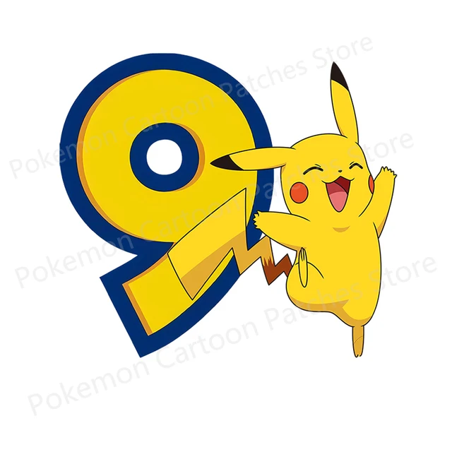 Patchs de marque de numéro d'anniversaire de jeu Pokemon pour vêtements,  transferts de chaleur, autocollants en vinyle, t-shirts à capuche  bricolage, fournitures de fête, cadeau - AliExpress