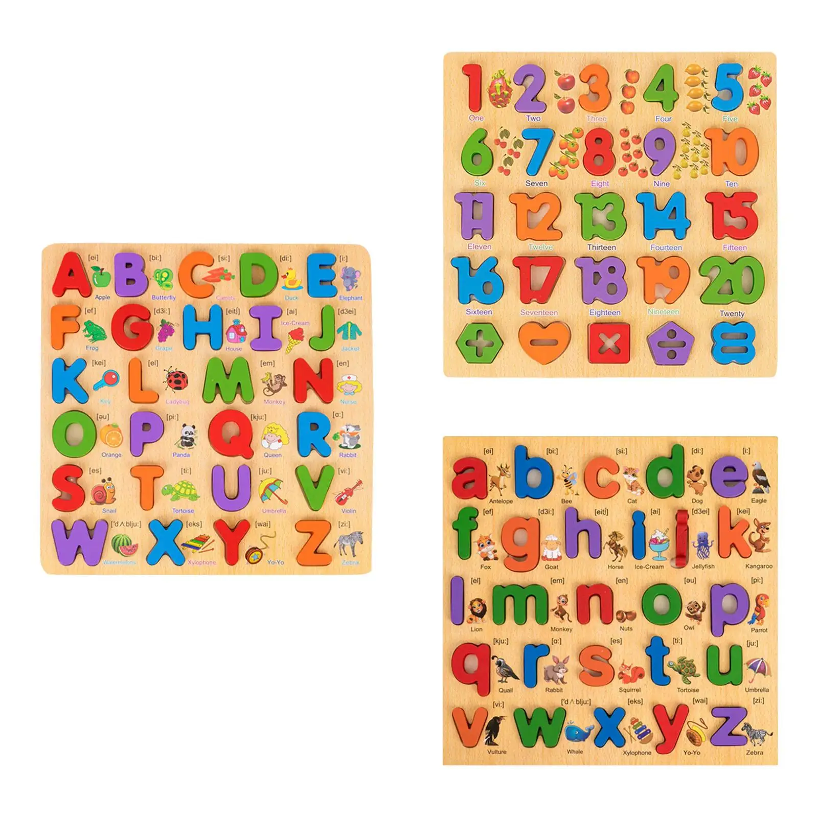 Wood Alphabet Puzzles Alphabet Toys Best Gifts Colorful Educational Toys Girls and Boys