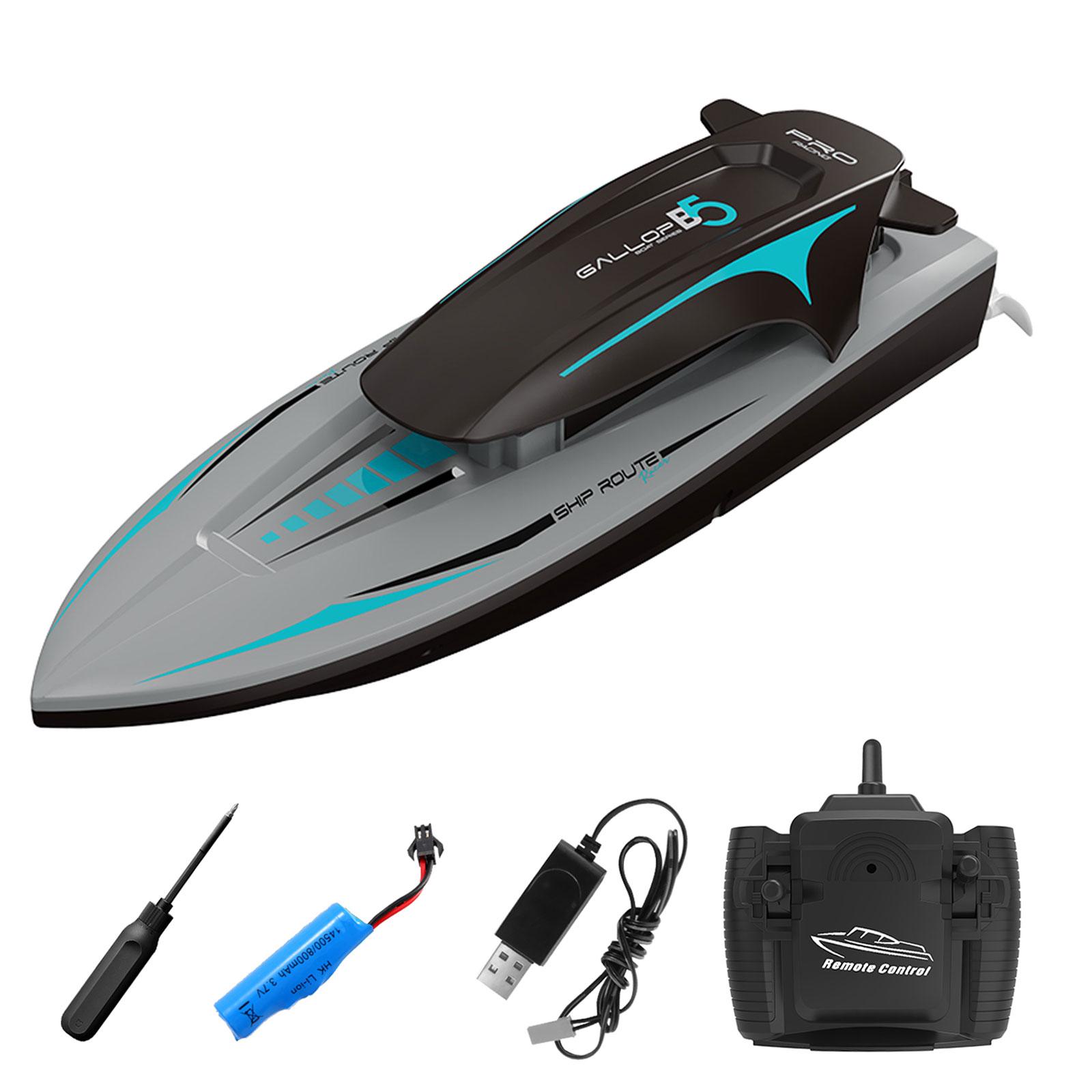 Remote Control Speedboat Simple to Control Dual Motor for Lakes Outdoor Toys