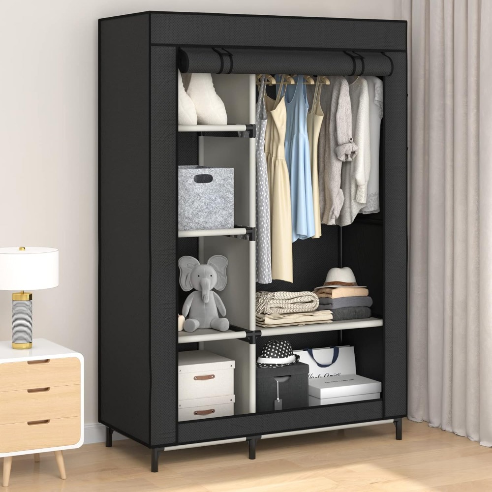 Title 1, Canvas Wardrobe Portable Closet Wardrobe Clothe...